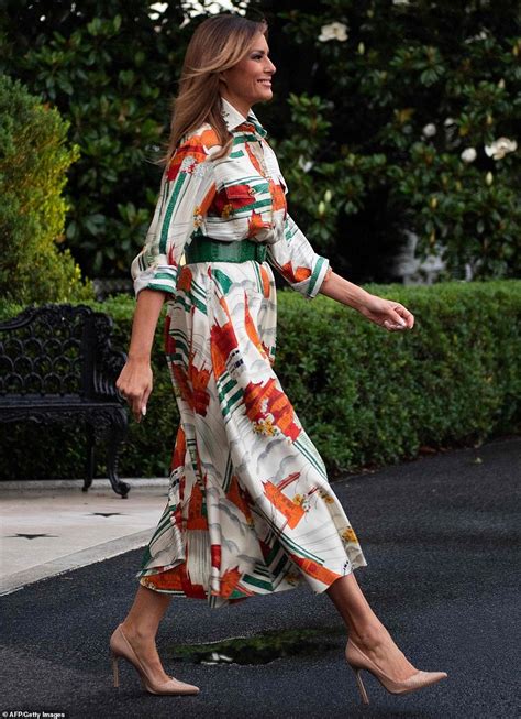 melania trump london dress gucci|melania trump flared dress.